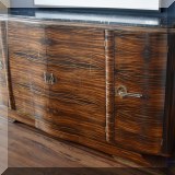F08. Antique marble top sideboard. 42”h x 76”w x 20”d 